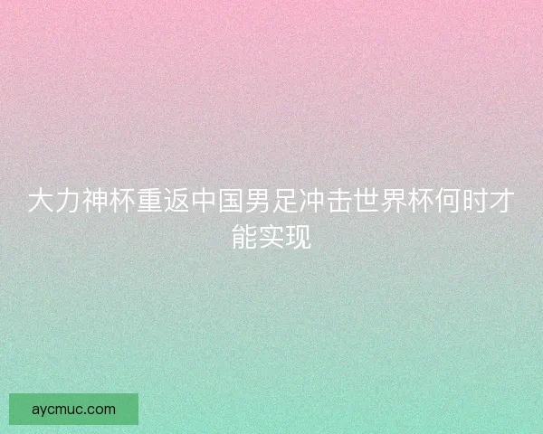 大力神杯重返中国男足冲击世界杯何时才能实现