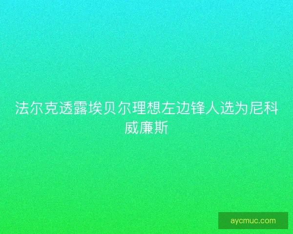 法尔克透露埃贝尔理想左边锋人选为尼科威廉斯